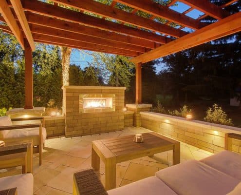 Patio with Fireplace and LED Lighting